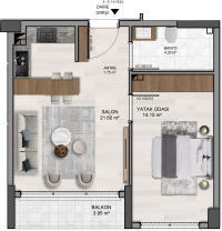 B Blok Kat Planı 2+1 TipC kopya