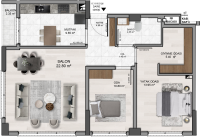 B Blok Kat Planı 2+1 TipE kopya